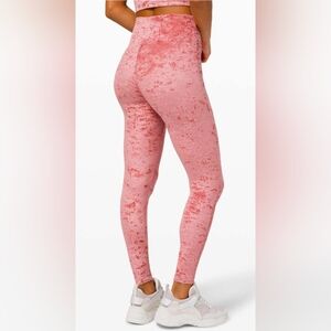 Lululemon Wunder Lounge High-Rise Tight Crushed Velvet Soft Cranberry Size 6
